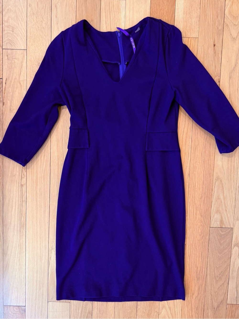 Seraphine Purple V-Neck Sheath Dress